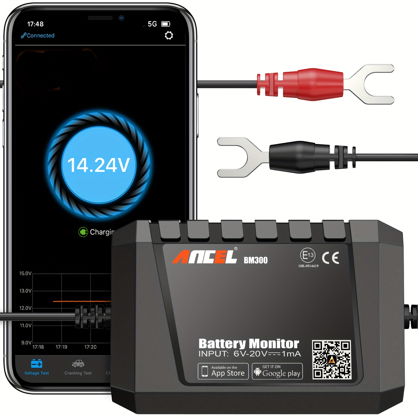 Moniteur de Batterie Connecté Bluetooth 6V et 12V