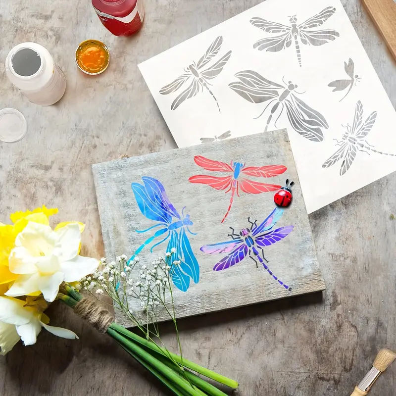Dragonfly Stencils Insect Insect Stencils Reusable Mylar - Temu