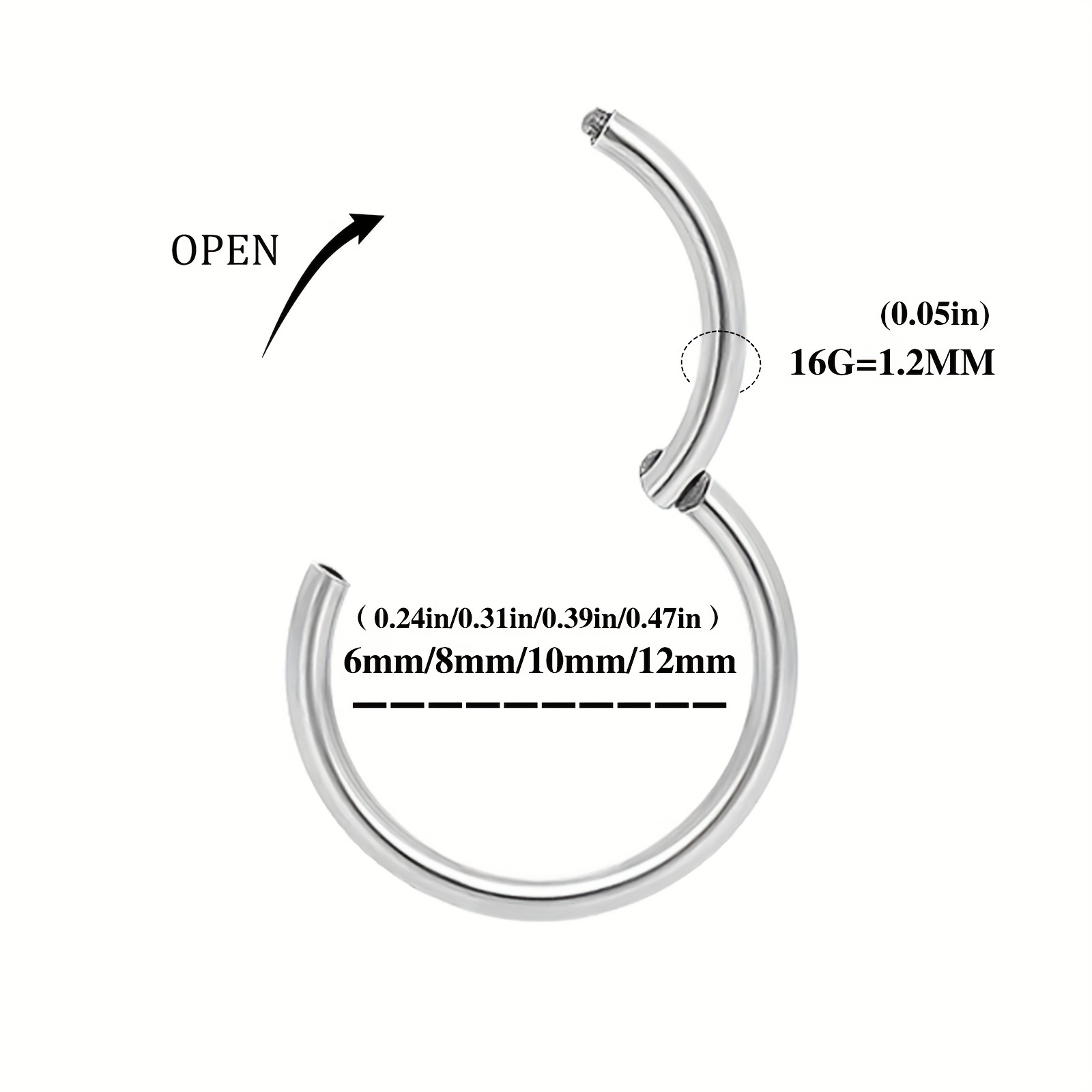 Hinged sale nose hoop