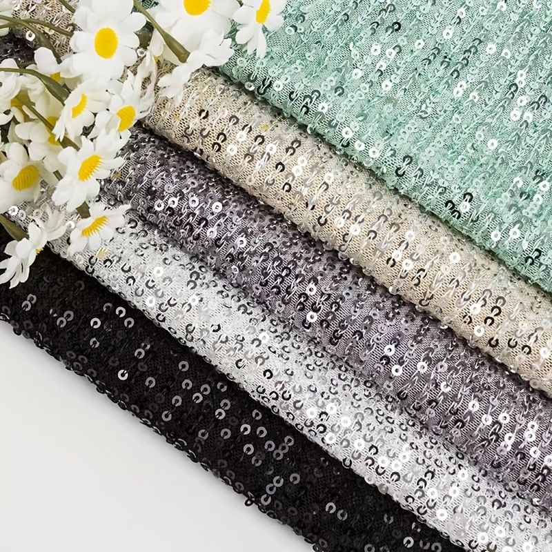 1pc Fabric By The Yard Black Sequin Fabric 1 Yard Length By 48inches Width  (120cm) Sequin Fabric For Sewing Sequin Material Fabric Glitter Mesh Fabric