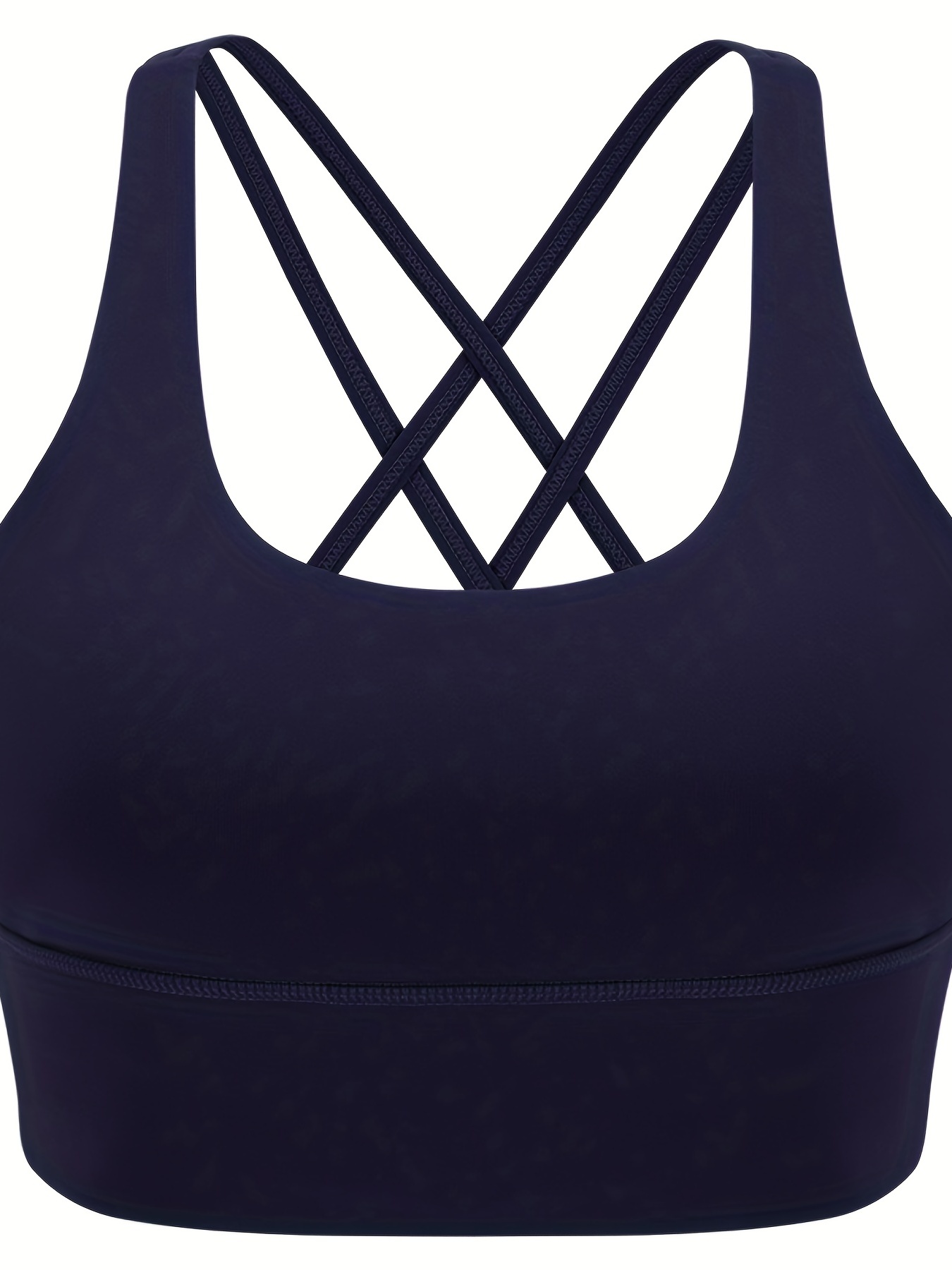 Cross Back Sports Yoga Bra Chest Pad Solid Color Workout Bra - Temu