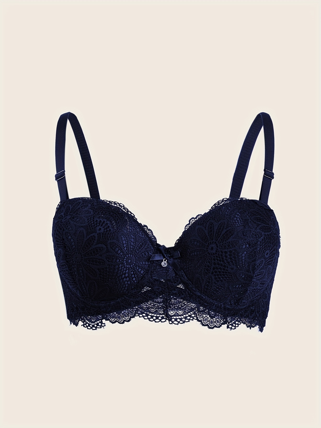 Contrast Lace Push Bras Comfy Breathable Bow Tie Bra Women's - Temu