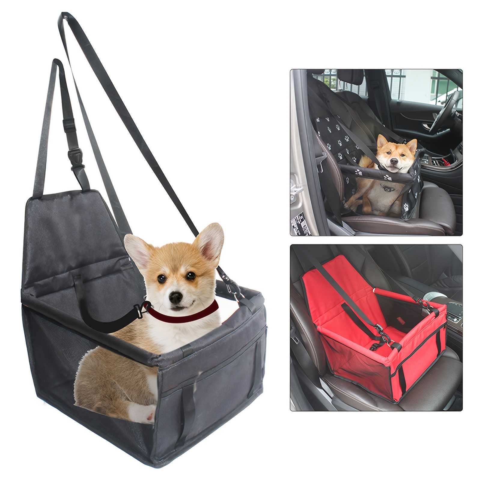 Comprar Bolsa para asiento de coche para perros y mascotas, cesta  impermeable, hamaca plegable, bolsa transportadora para mascotas, bolsa de  malla de viaje de seguridad para perros y gatos pequeños