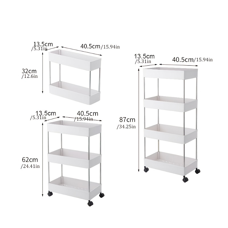 2 Tier Slim Storage Rack, 2 Tier Bathroom Organizers Utility