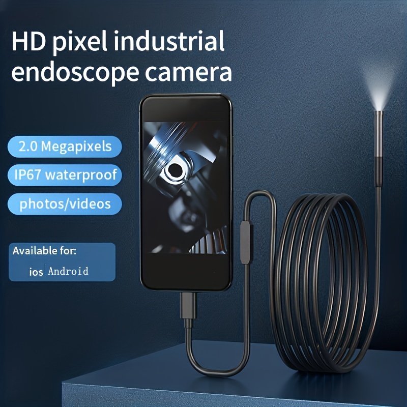Endoscopio Camera IP68 Impermeabile 6 LED 8mm Ispezione - Temu Italy