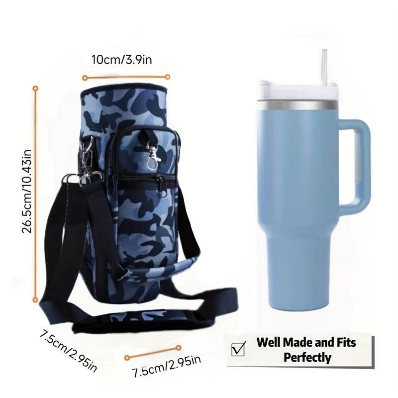 1pc Cup Storage Bag With 2pcs Hanging Rope, Suitable For 40oz Tumbler With  Handle, Water Bottle Insulated Carrier Bag, Cup Accessories