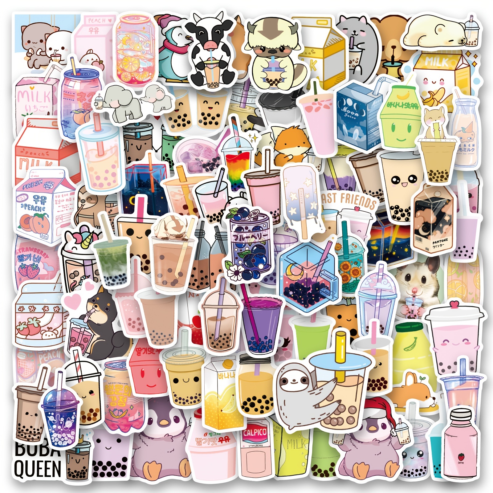60pcs Funny Face Expression Stickers Pack Laptop Bottle Cup