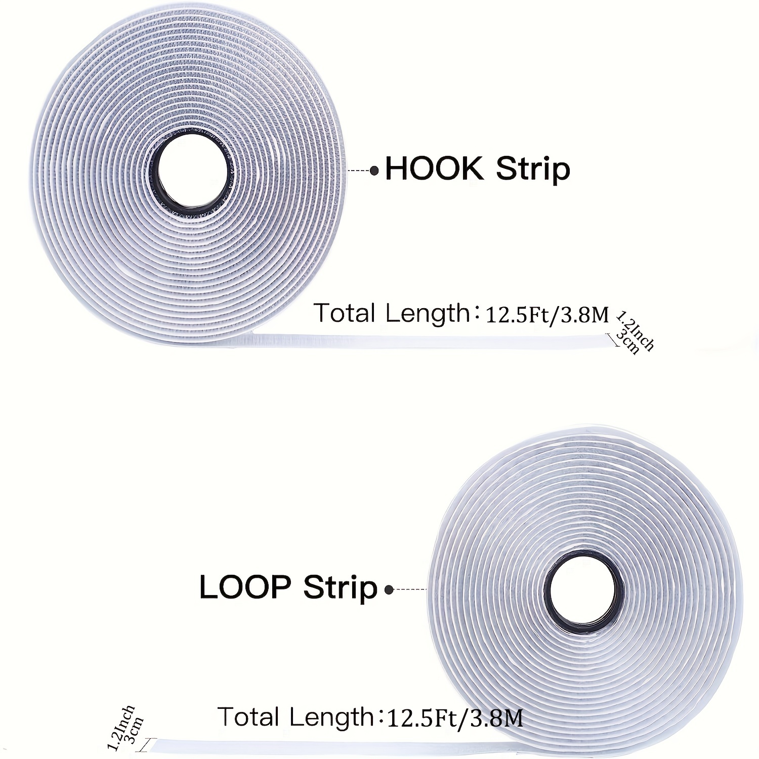 Hook And Loop Tape double Sided Hook Loop Rolls sticky Back - Temu