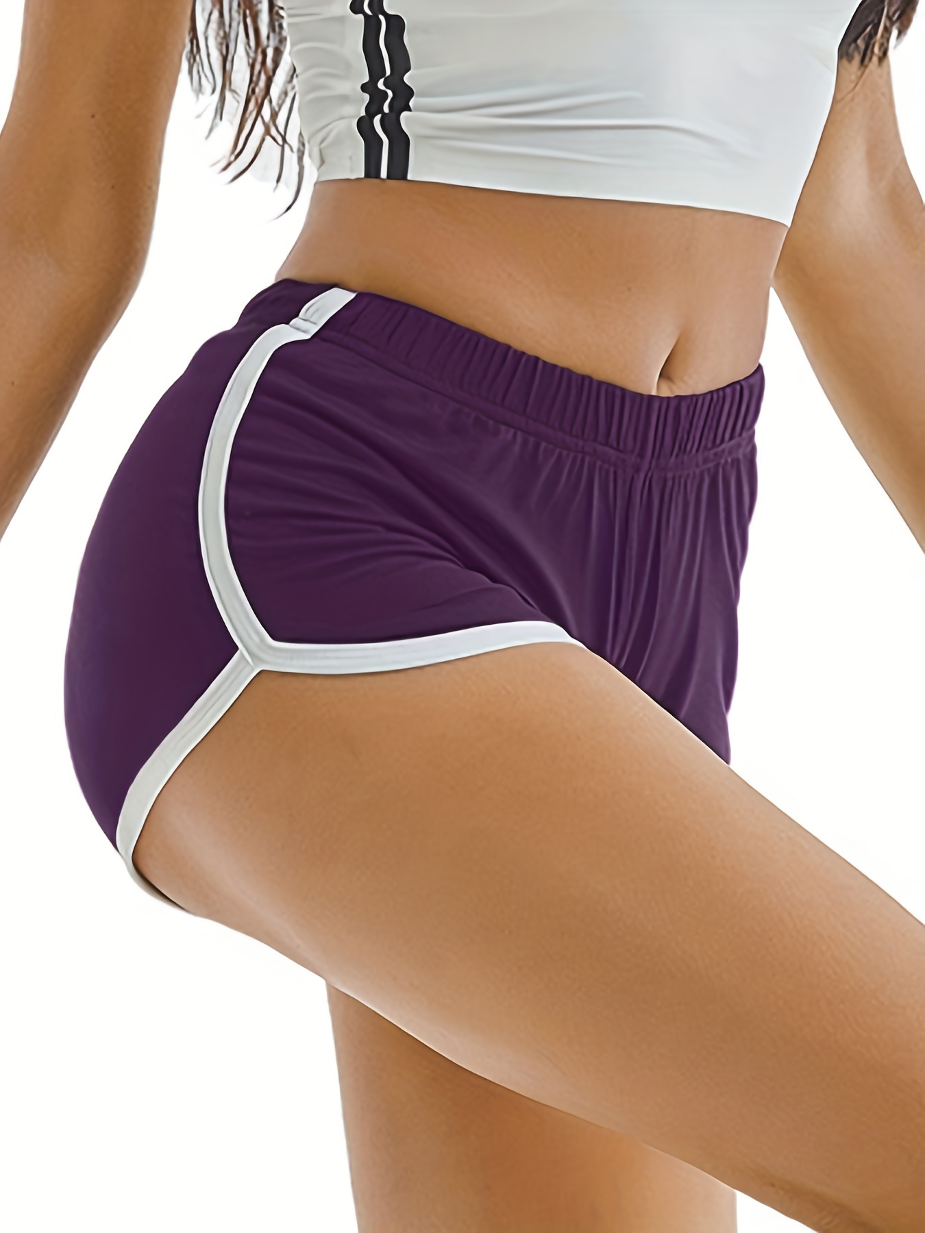 Women Summer Shorts Sport Yoga Workout Fitness Running Tight Leggings  Striped Slim Hot Pants Beach Gym Casual Pants 