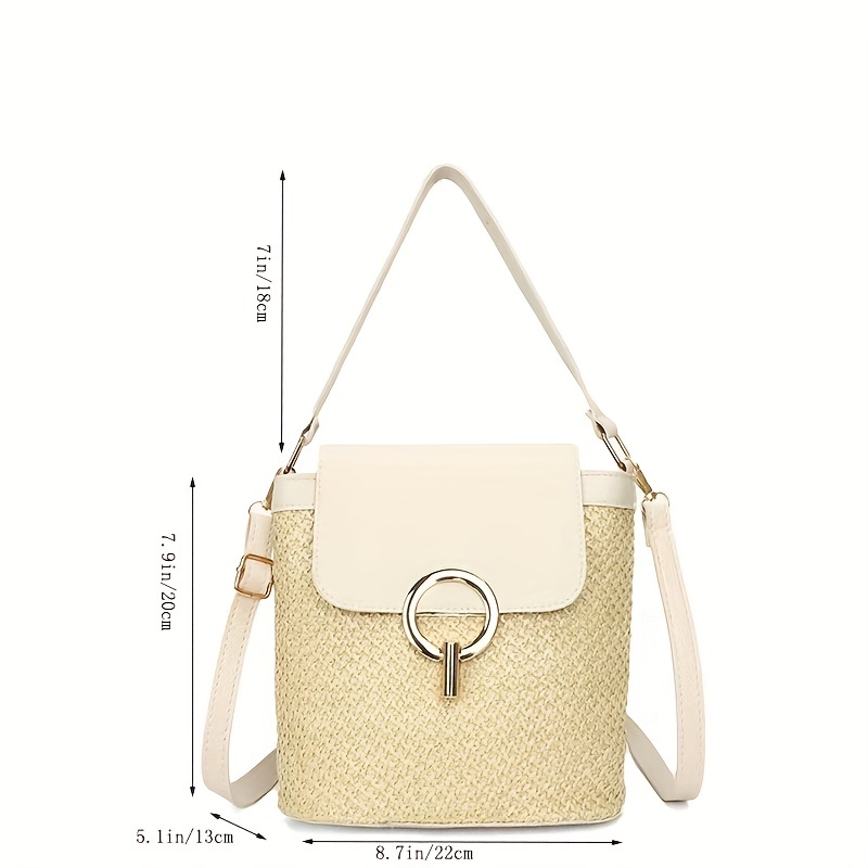 Small Straw Bucket Bags For Women 2019 Summer Crossbody Bags Lady