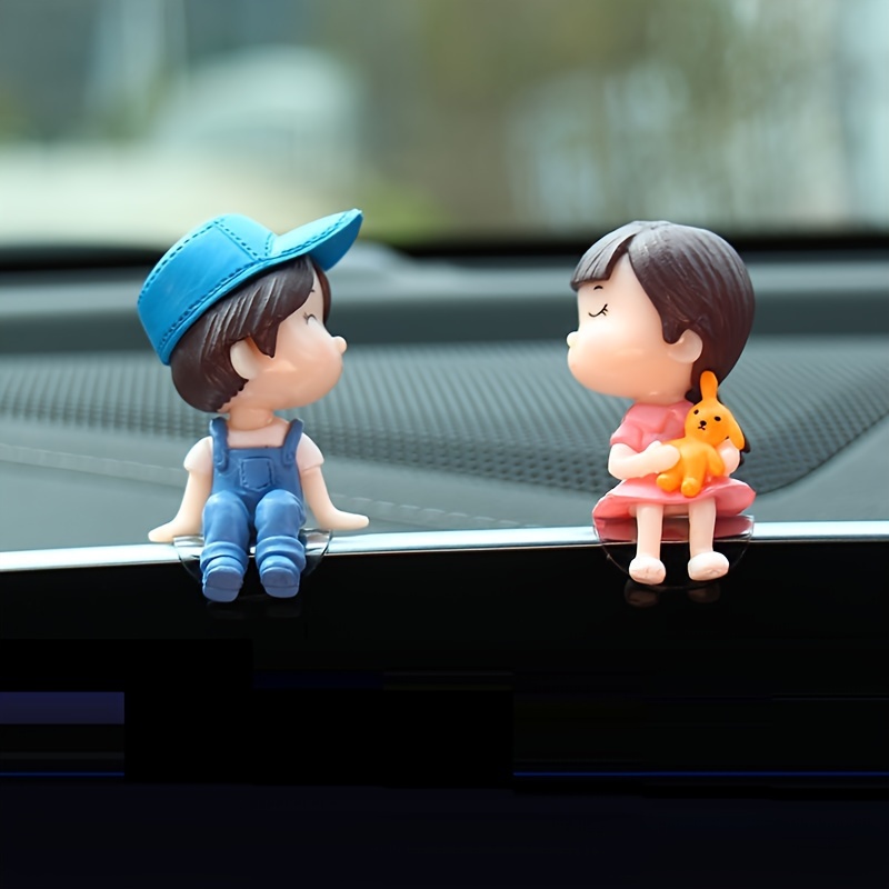 Cute Car Decoration Cartoon Couples Action Figure - Temu