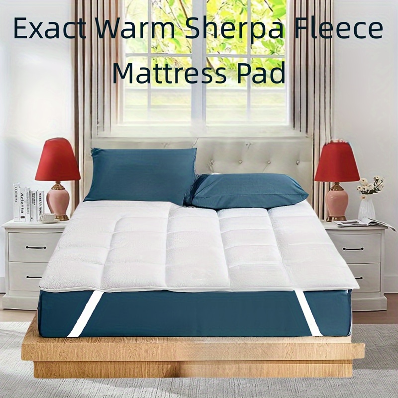 Ultra Warm Sherpa Fleece Mattress Pad Reversible Soft Sherpa - Temu United  Arab Emirates