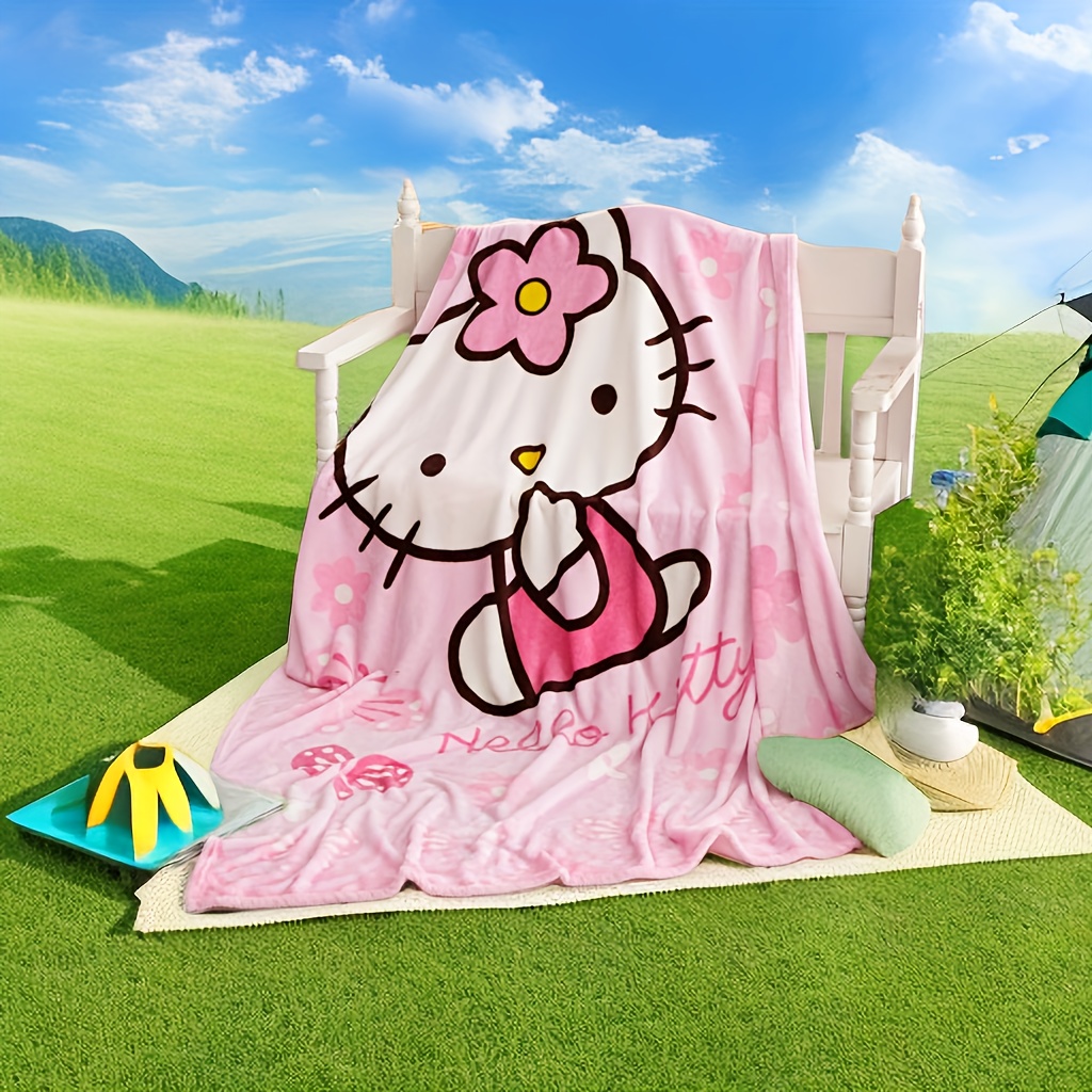 Hello Kitty Blankets Plush Flannel Kawaii Sanrio Room Decor Gift For G