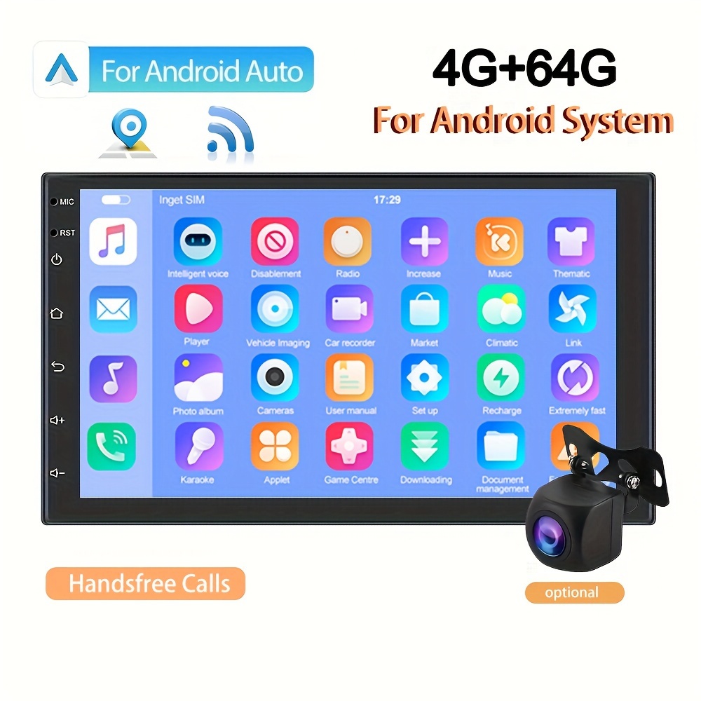7 8 Core 4+64G 2 Din Autoradio, für Android-System für CarPlay