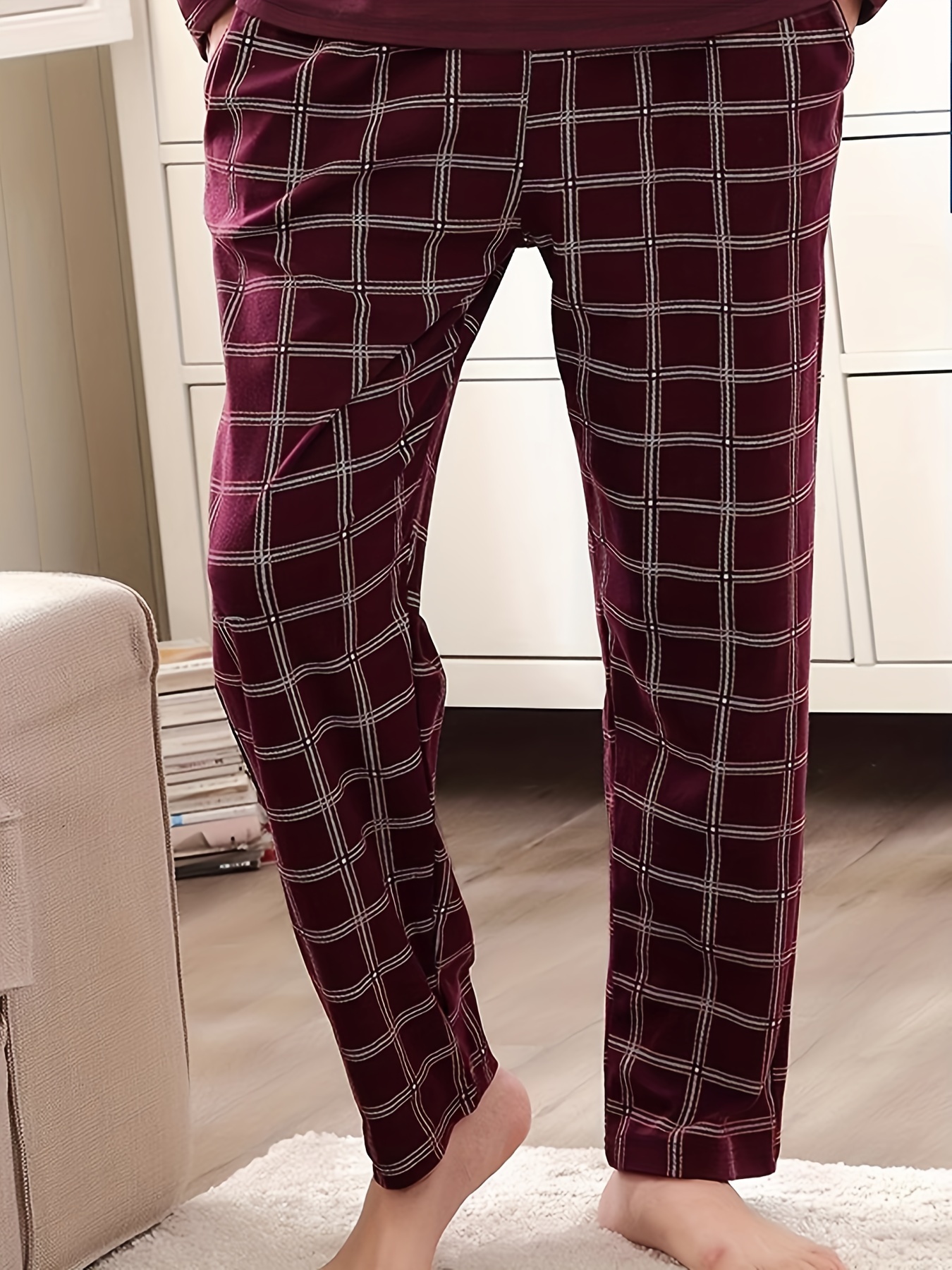 Red Plaid Pajama Pants - Temu