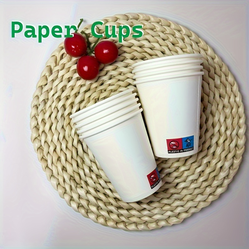 50pcs Disposable Paper Cups,6oz Sturdy Hot Beverage Cups, White Disposable  Paper Cups, Perfect For Coffee, Juice, Water, Family, Supermarket Tasting