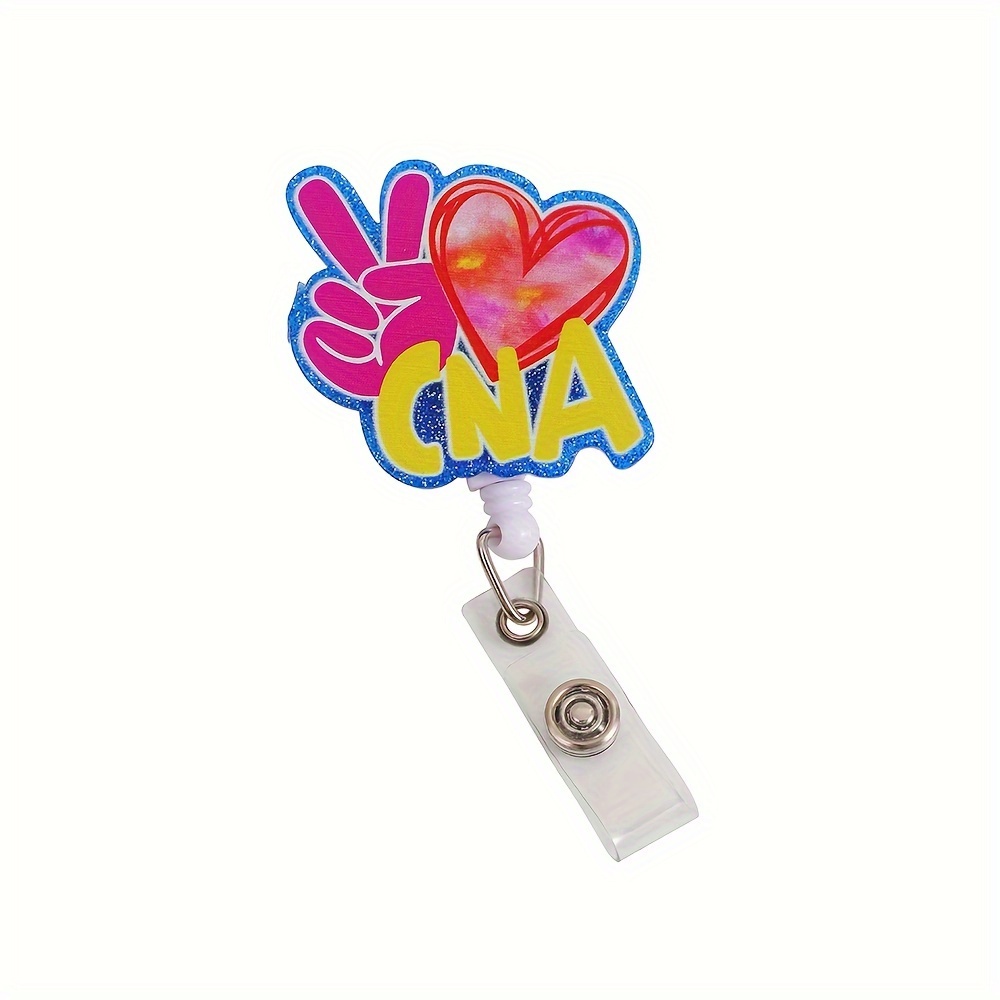 Cute Shiny Telescopic Card Cover Buckle Acrylic Badge Reel - Temu