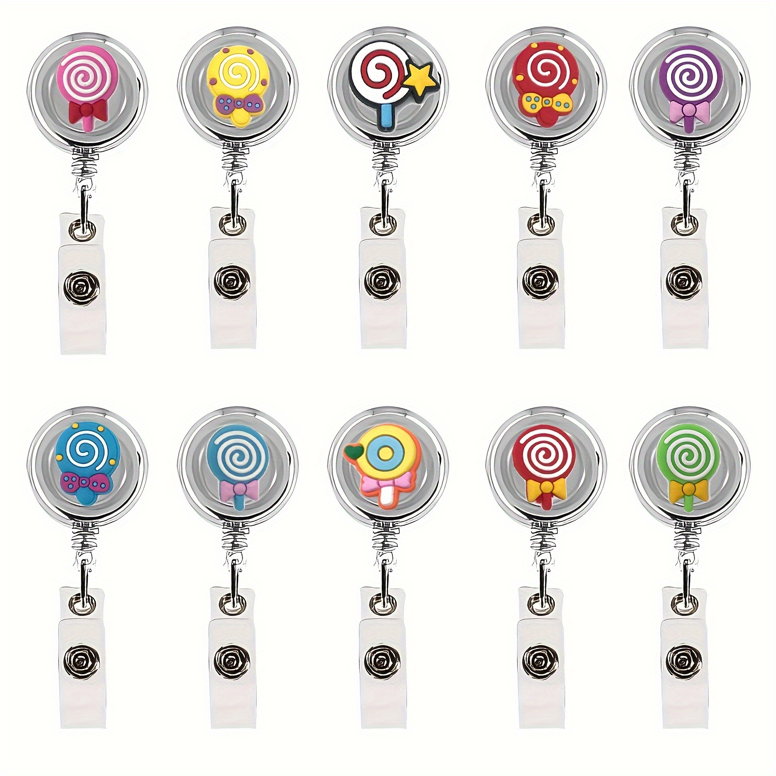 6pcs Cute Funny Animal Patterns Badge Reel Retractable Badge Holders fit  Nurses, Doctors, Teachers, ID Card Holders & Office Workers.3.2*1.28inc