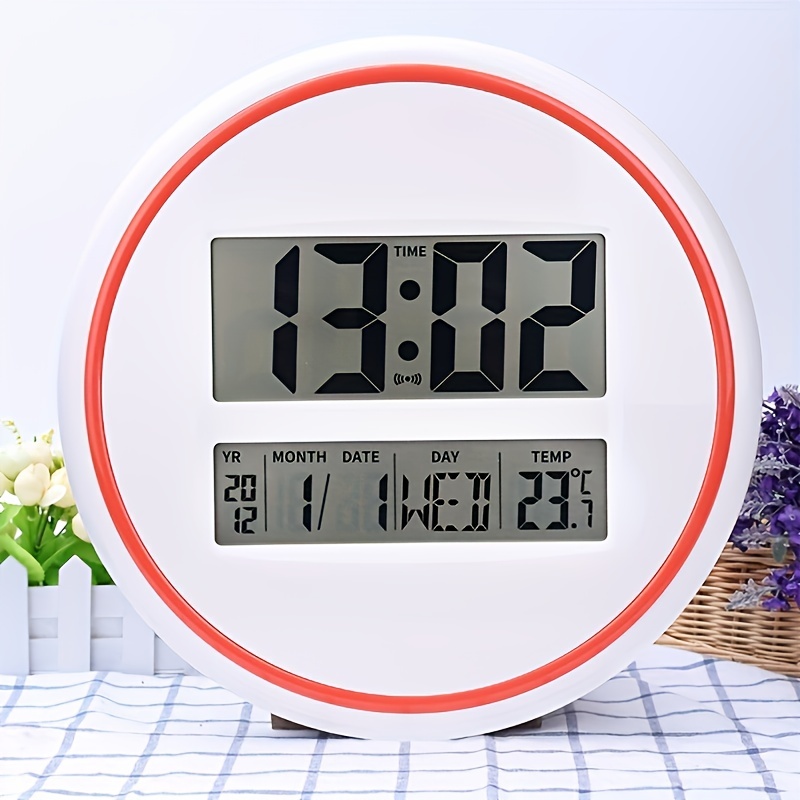Reloj despertador digital LED Retroiluminación Snooze Silencio Calendario  Escritorio Electrónico Bcaklight Relojes de mesa Reloj de escritorio (azul)