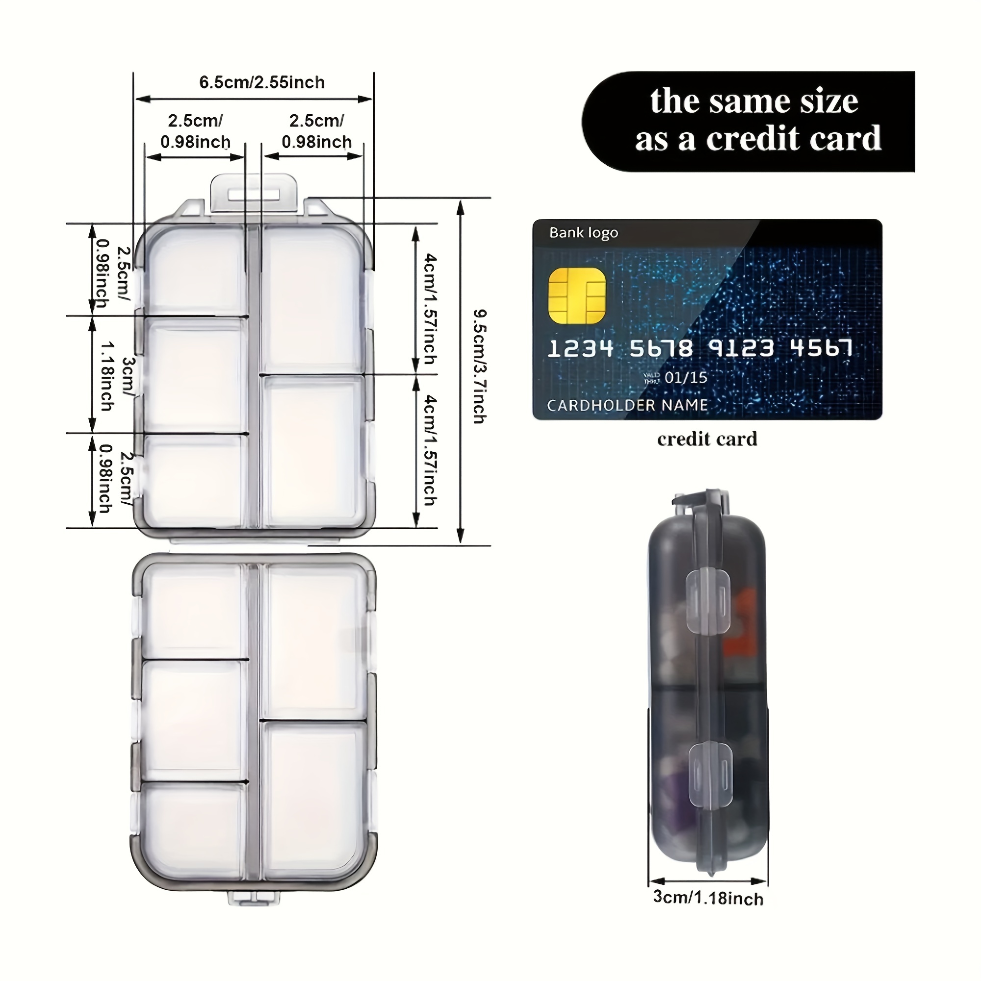 Portable Medicine Storage Box with 10 Compartments