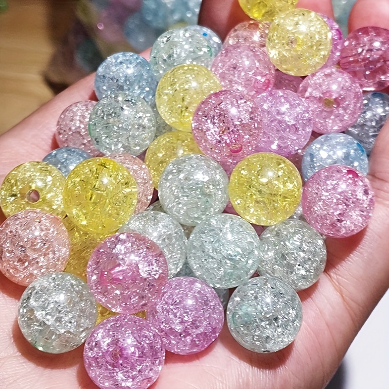 New Glass Crackle Crushed Explosion Flower Beads For Jewelry - Temu