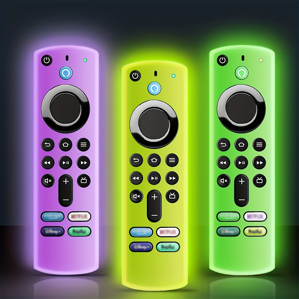 

1 Piece Firestick Remote Control Set With Lanyard Glow In The Night, Tv 4k Remote Control Set Third Generation, Purple Blue Green