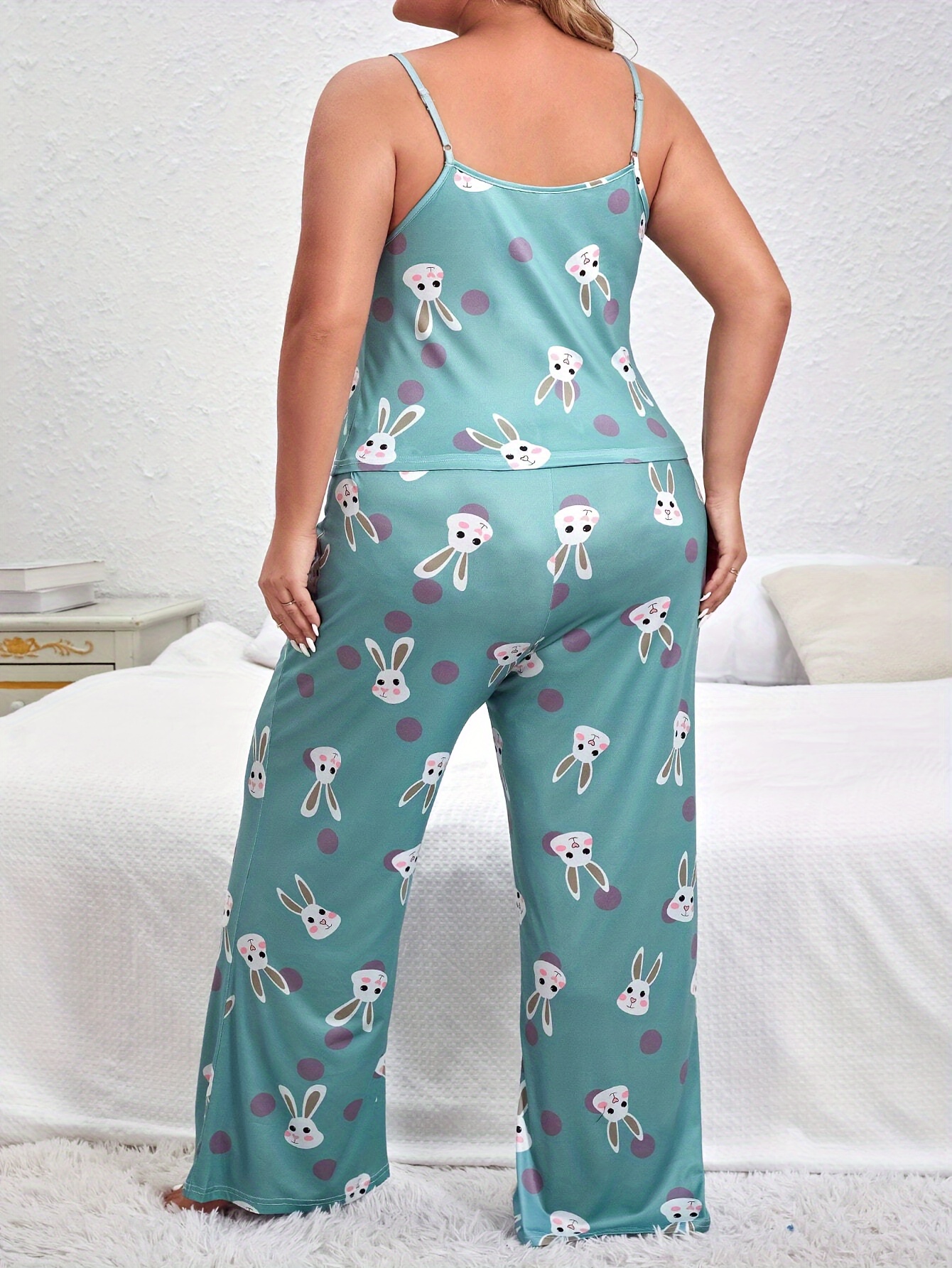 Polka Dots Print Cute Easter Bunnies Leggings