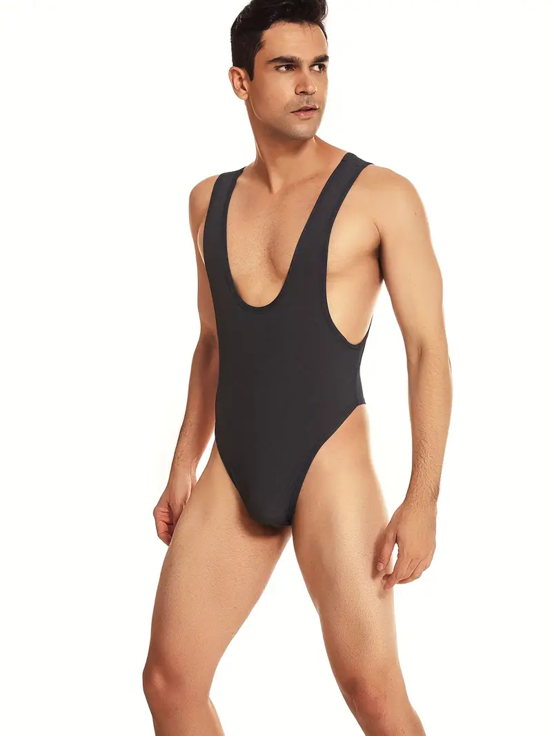 One-piece Men's Sleeveless Thong Leotard - Sexy Lingerie Bodysuit