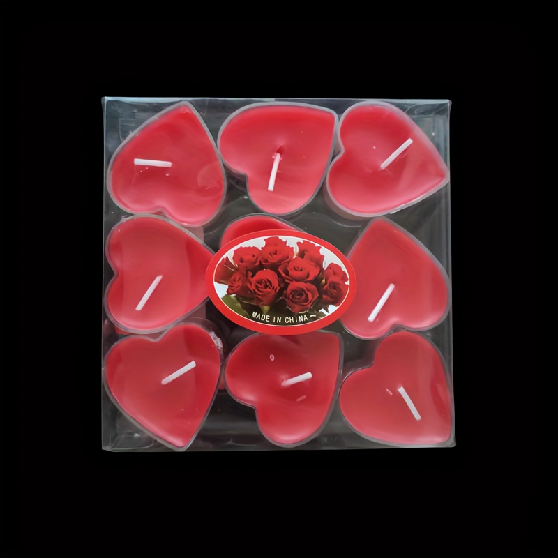 9pcs Heart-shaped Aromatic Candles For Proposal & Birthday