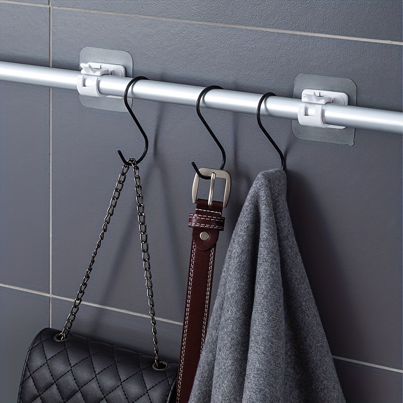 No Drilling Curtain Rod Fixator Bathroom Towel Hanging Rod - Temu