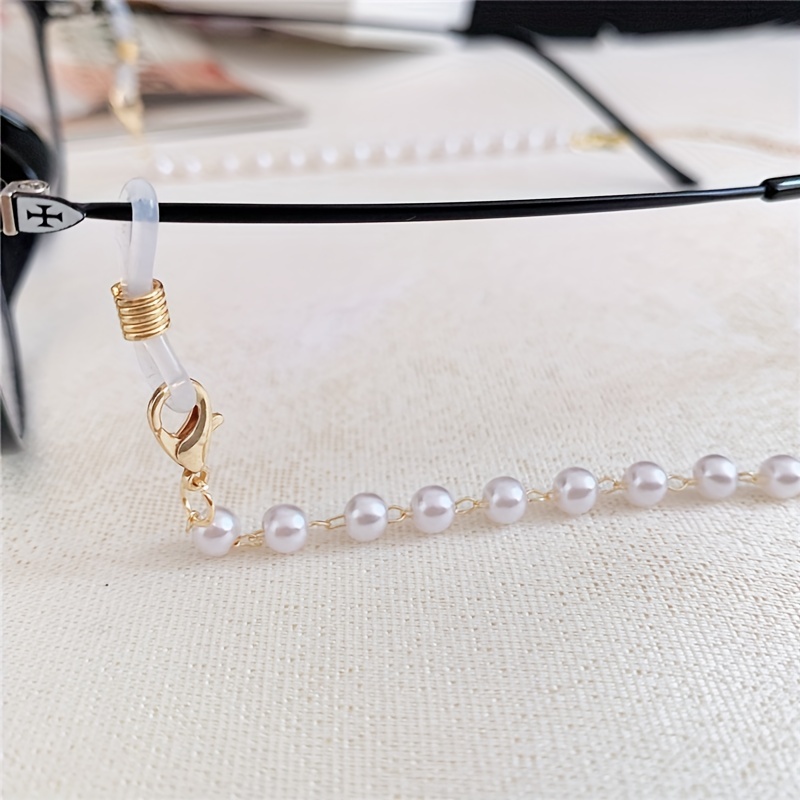 Faux Pearl Eyeglass Chain Adjustable Hanging Chain Women's - Temu