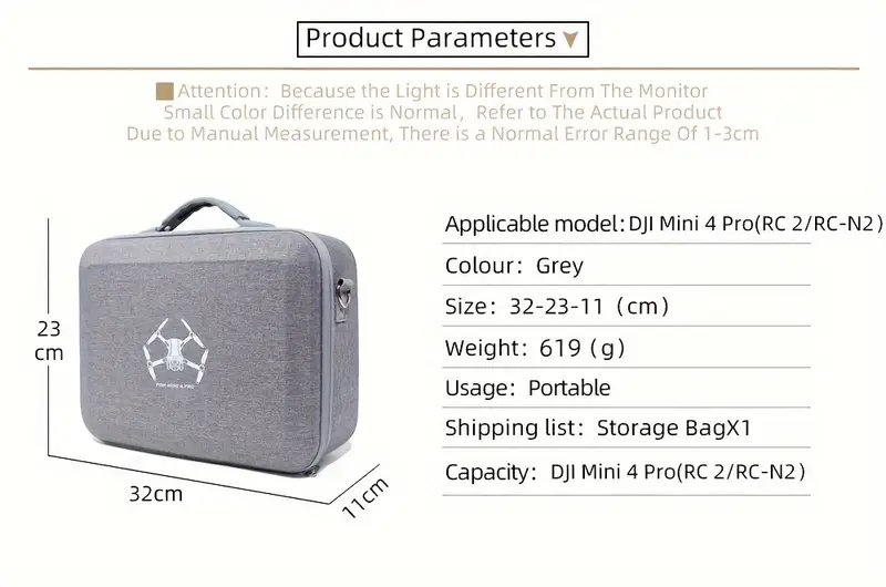 for dji mini 4 pro carrying case travel shoulder bag scratch resistant mini 4 pro handbag drone accessories bag details 3