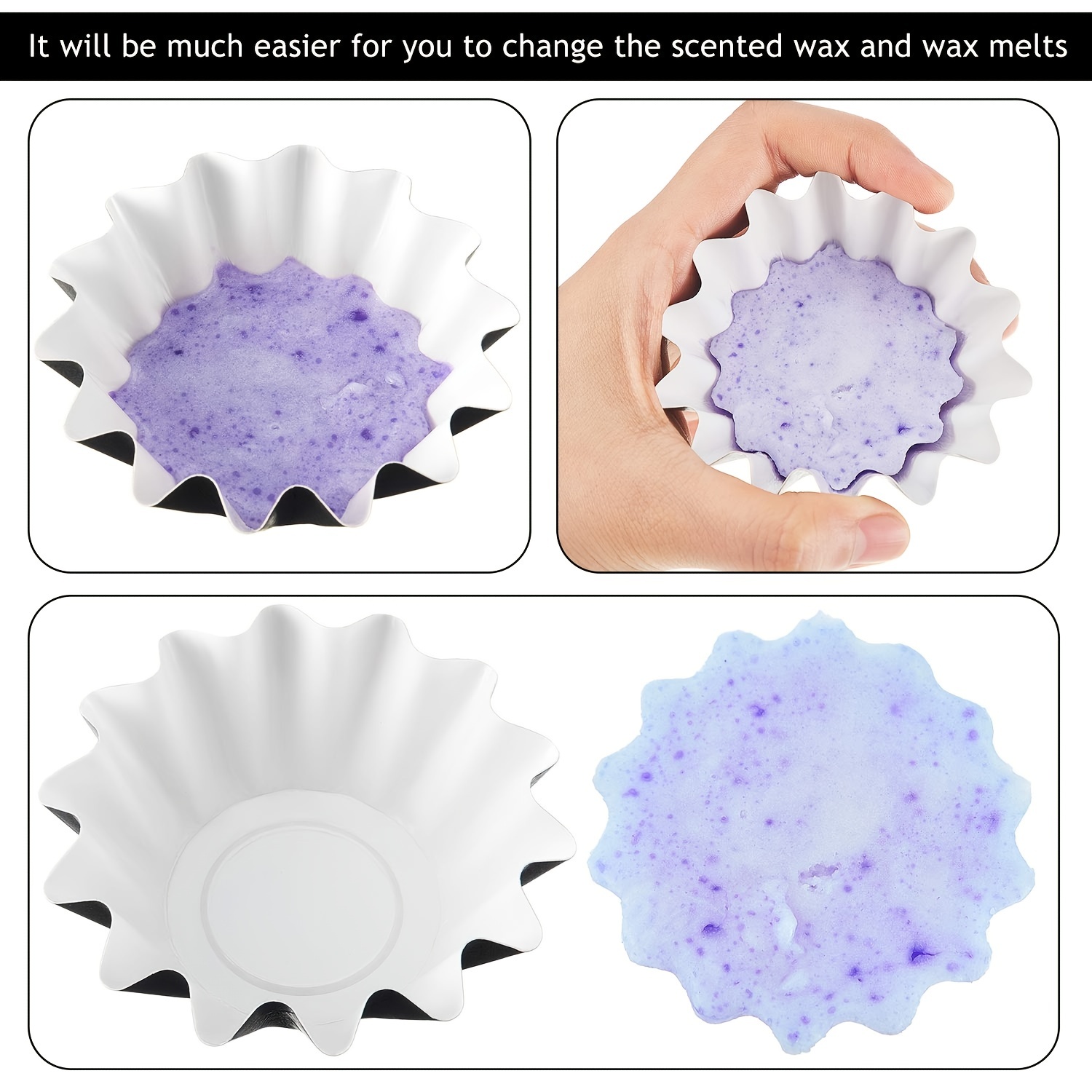 Wax Melt Warmer Liners Reusable 50 PCS Leakproof Wax Tray Candle