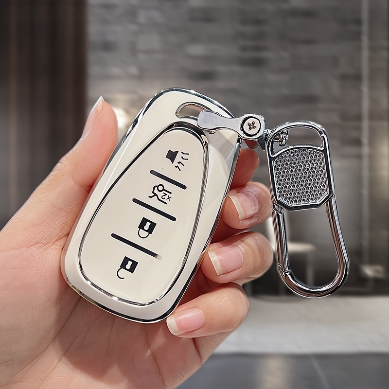 Key Fob Cover With Keychain, For Equinox Malibu Camaro Traverse 5