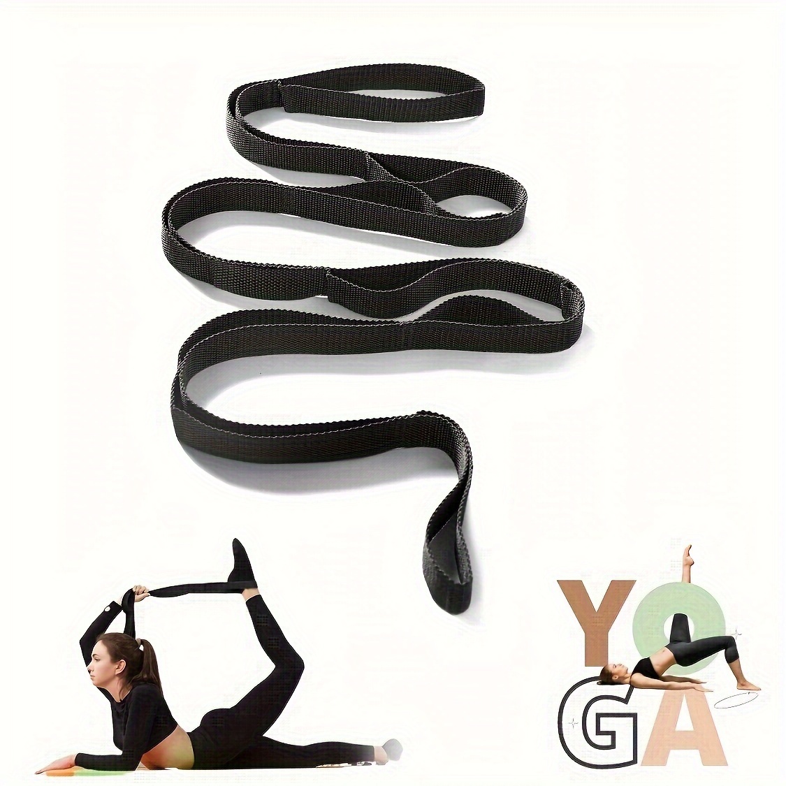 12 Hoop Nylon Yoga Belt Stretching Strap Perfect Home - Temu
