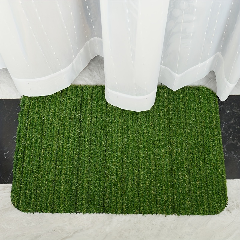 Artificial Grass Door Mat Indoor/Outdoor Rug Green Turf Entryway Scraper  Doormat