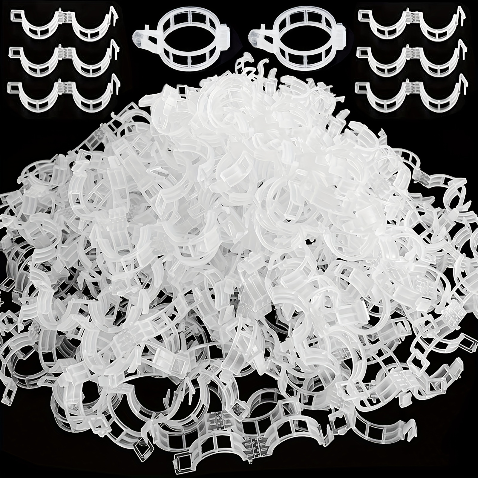 

300pcs, Plant Support Garden Clips, Garden Support Clips, Garden Tomato Trellis Clips In White For Vine Vegetables Tomato To Grow Upright And Makes Plants Healthier