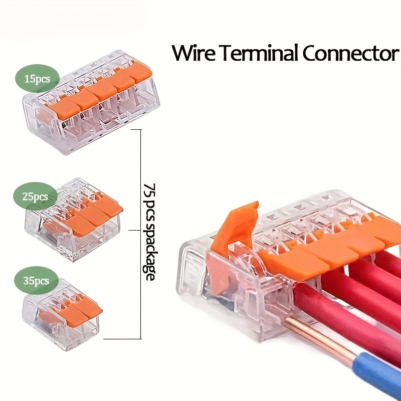 Acheter Connecteurs électriques Wago 221, 75 pièces, bloc de fil, pince,  câble Terminal réutilisable