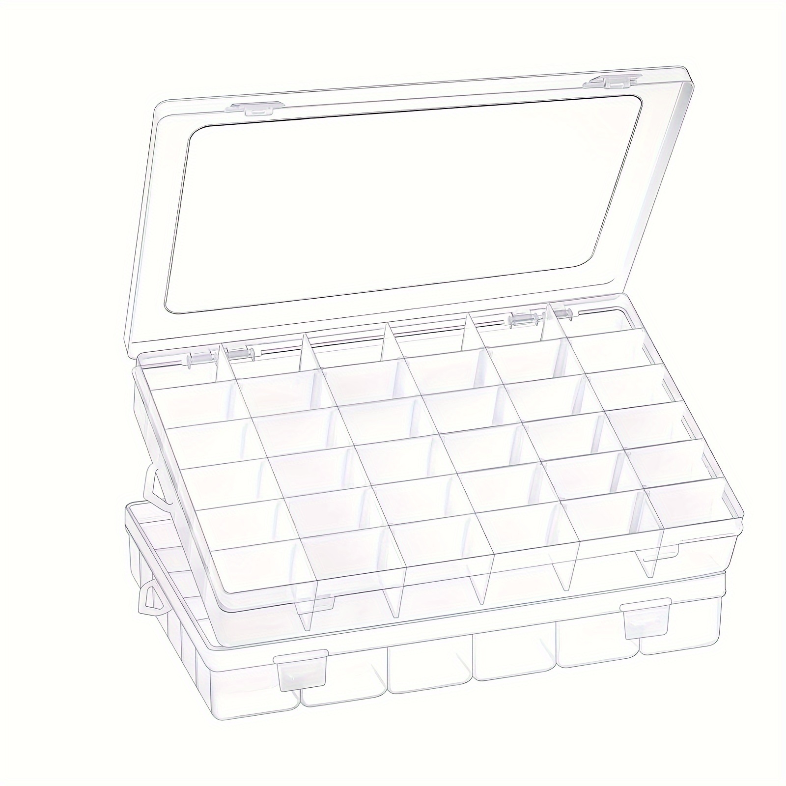 Clear Plastic Storage Box Storage Box Adjustable Dividers - Temu