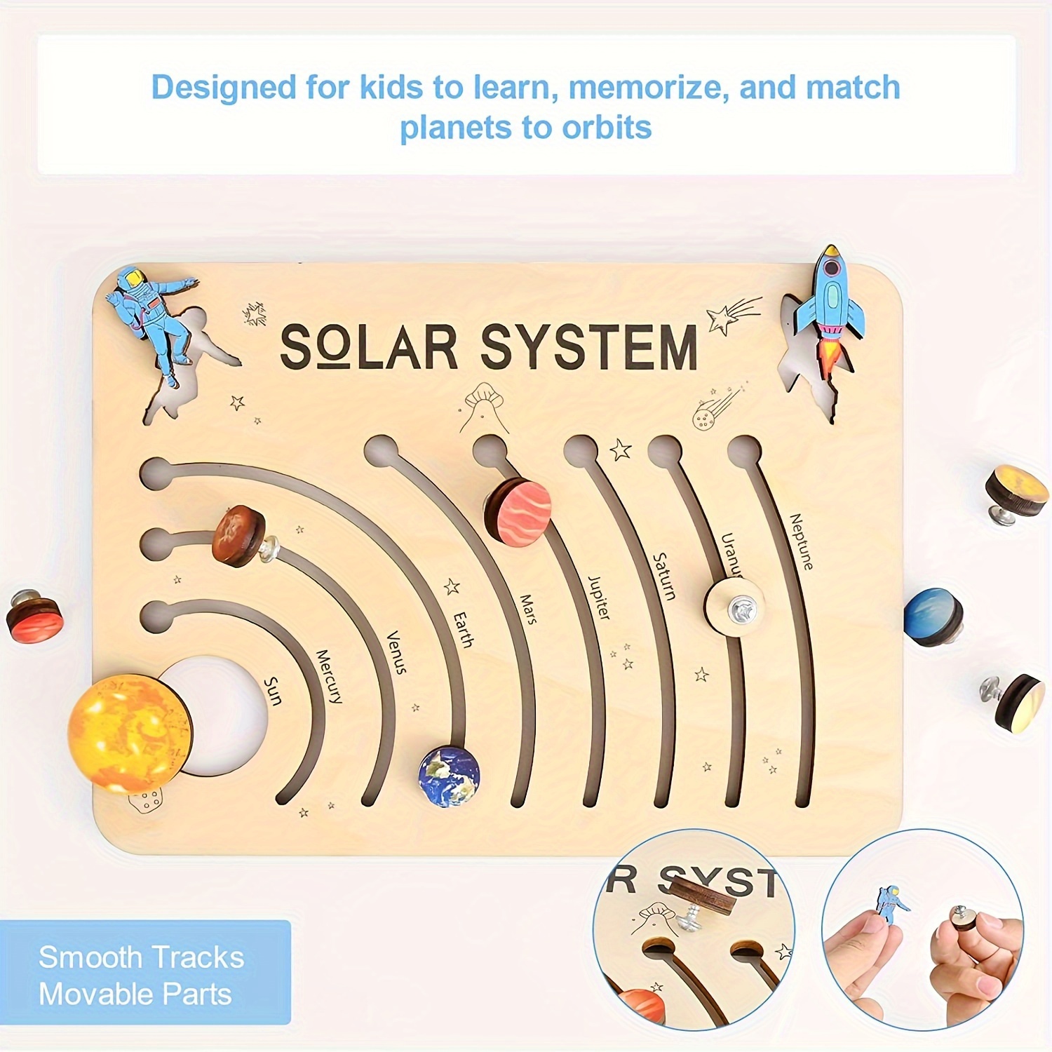 Educational Solar System & Planets Wooden Puzzle