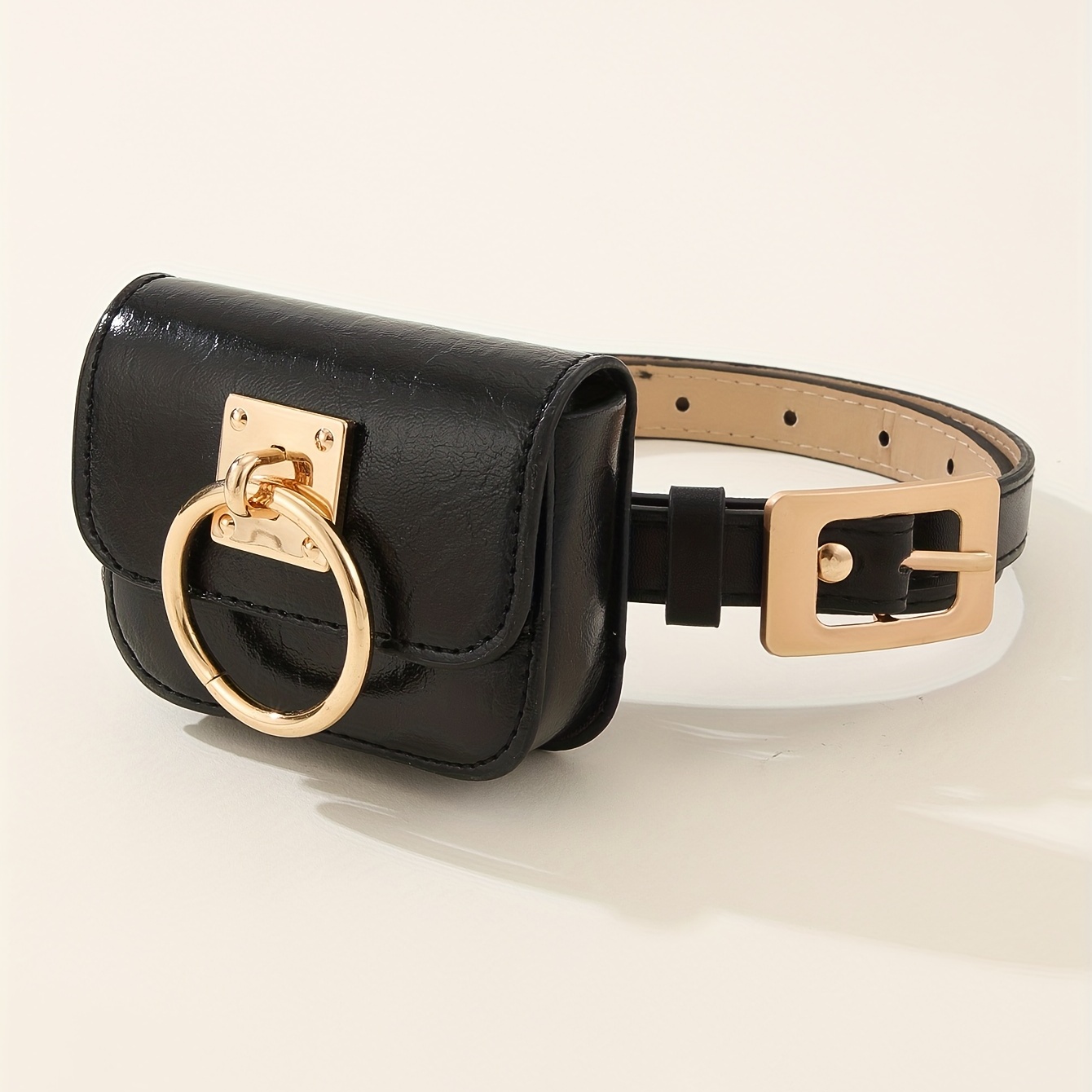 Salvatore Ferragamo Black Gancini Belt Bag