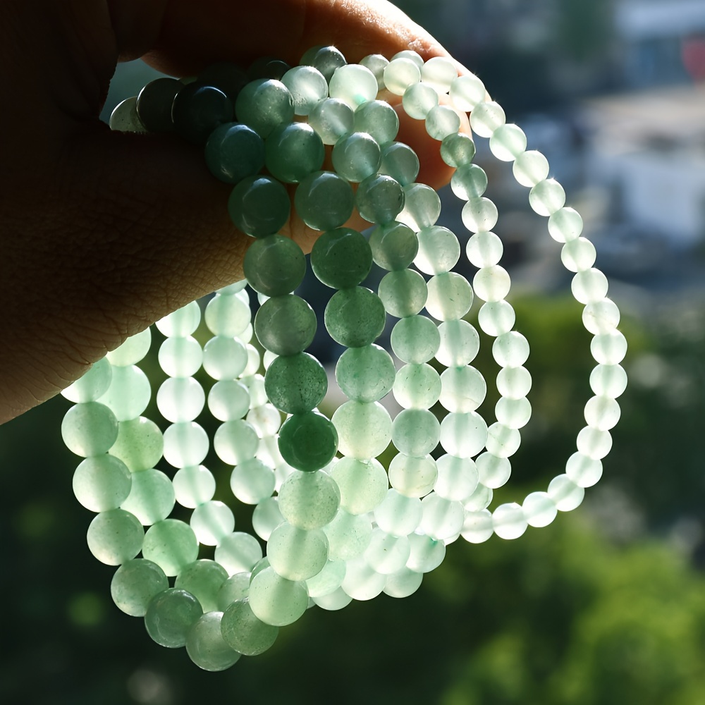 

Natural Stone Green Aventurine Handmade Beaded Bracelet For Women Jewelry Gift