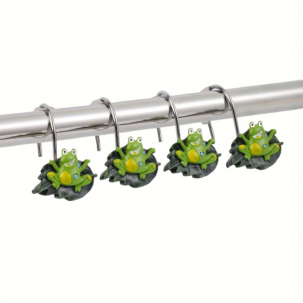 12pcs Green Frog Decorative Shower Curtain Hook, Waterproof Rust-proof  Creative Shower Curtain Hook For Bathroom Curtain And Rod, Bathroom  Accessories