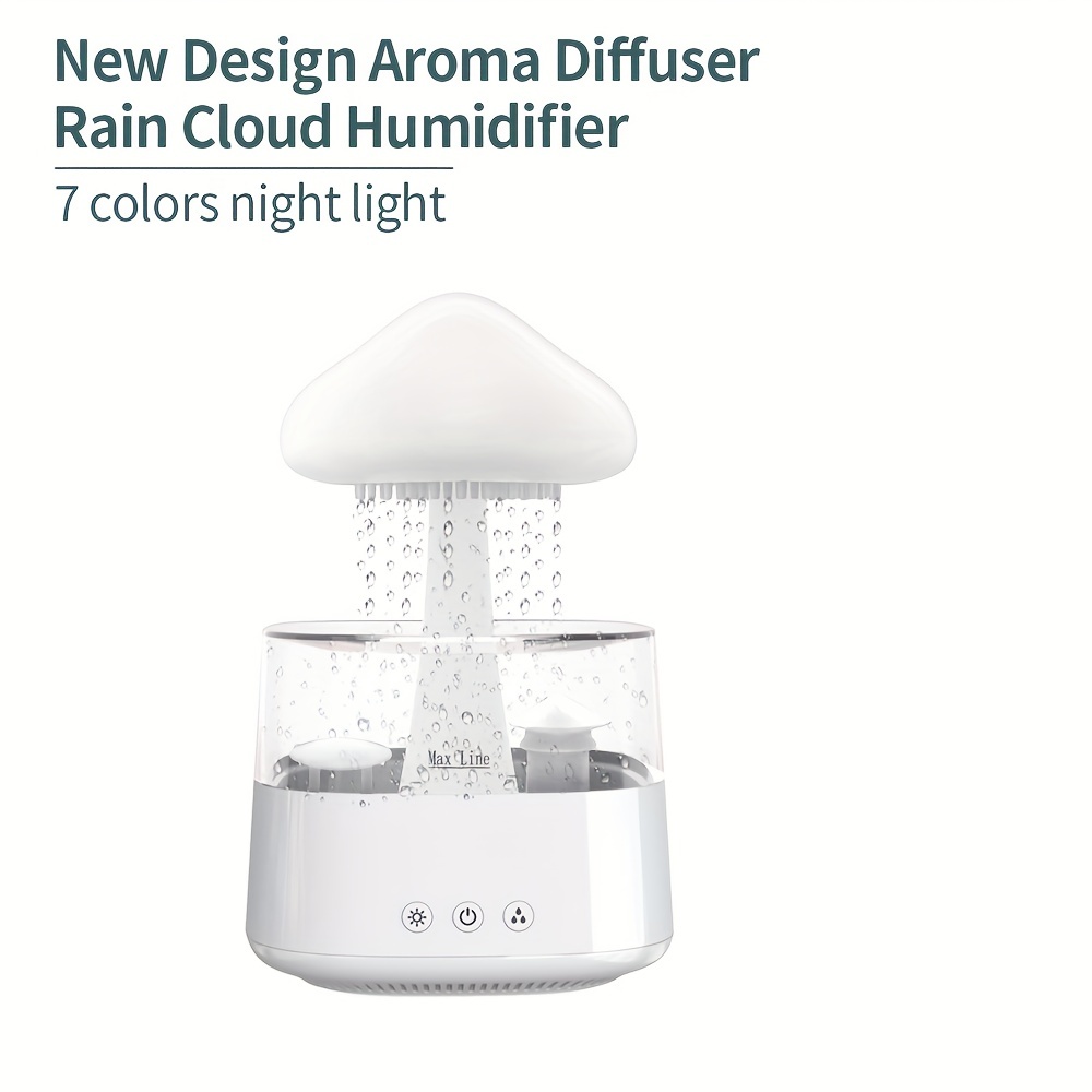 Difusor de aceite humidificador con difusor de lluvia de simulación, niebla  de agua delicada, iluminación colorida, difusor de aire de bajo ruido para  BLESIY Humidificador de aire