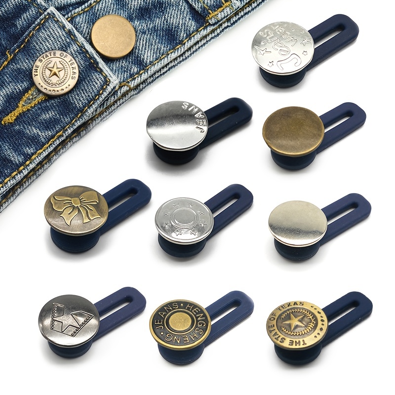 4pcs Random Color Magic Metal Button Extender For Pants Jeans Free