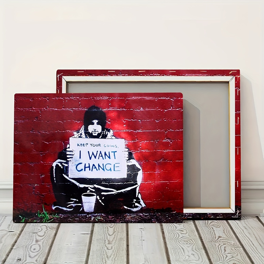 Canvas Print Poster Flower Thrower By Banksy Canvas Painting - Temu