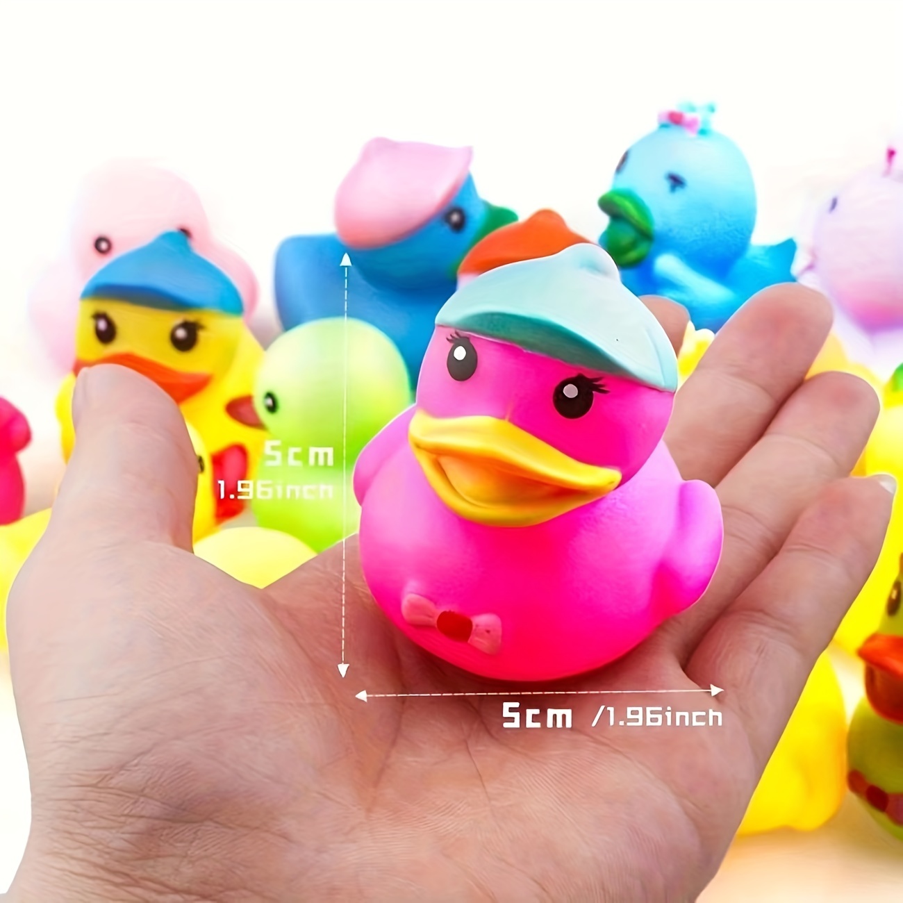  Patos clásicos de goma para niños, seis colores sólidos,  regalos de cumpleaños de baño, baby showers, aula, verano, playa y  actividad en la piscina, 2 pulgadas (paquete de 500) : Juguetes