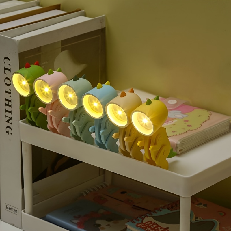 1pc cute mini dinosaur night light diy cartoon desktop lamp with ears for cute pet and table decoration details 7
