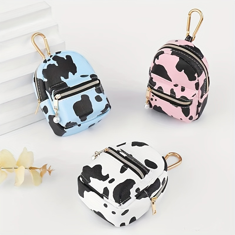  QeenRTUU Printed Cow Pattern Coin Purse Pouch Real Littles  Backpack Mini Backpack Style Key Chain Coin Purse for Women Small Wallets Purse  Keychain Coin Pouch Bags (White) : Clothing, Shoes 