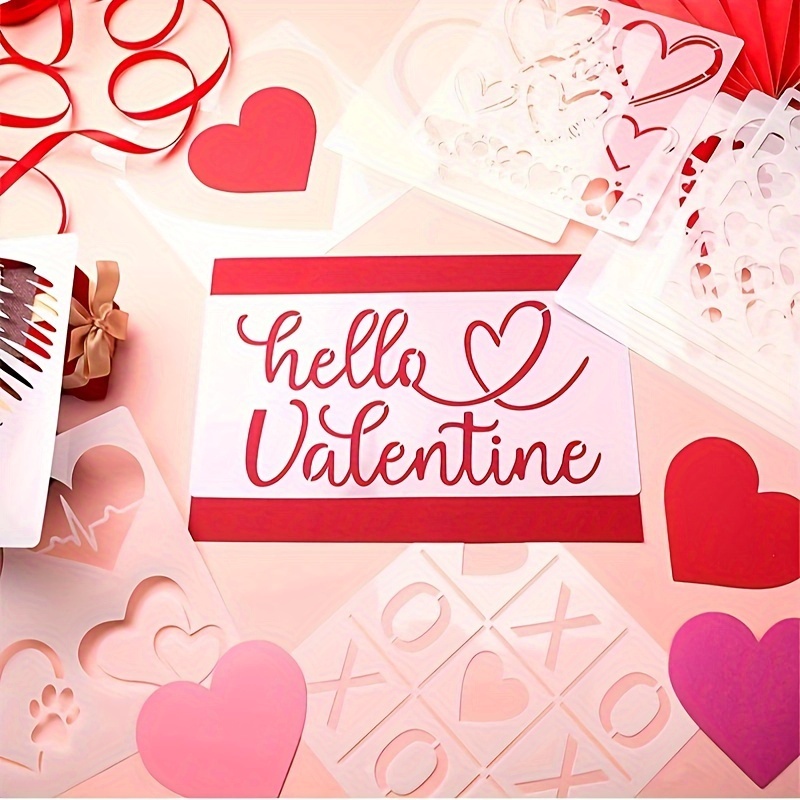 Valentine's Day Love Theme Painting Stencils Hollow Out - Temu